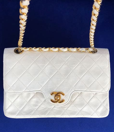 chanel white flap chain bag vintage|Vintage Chanel bags 1950.